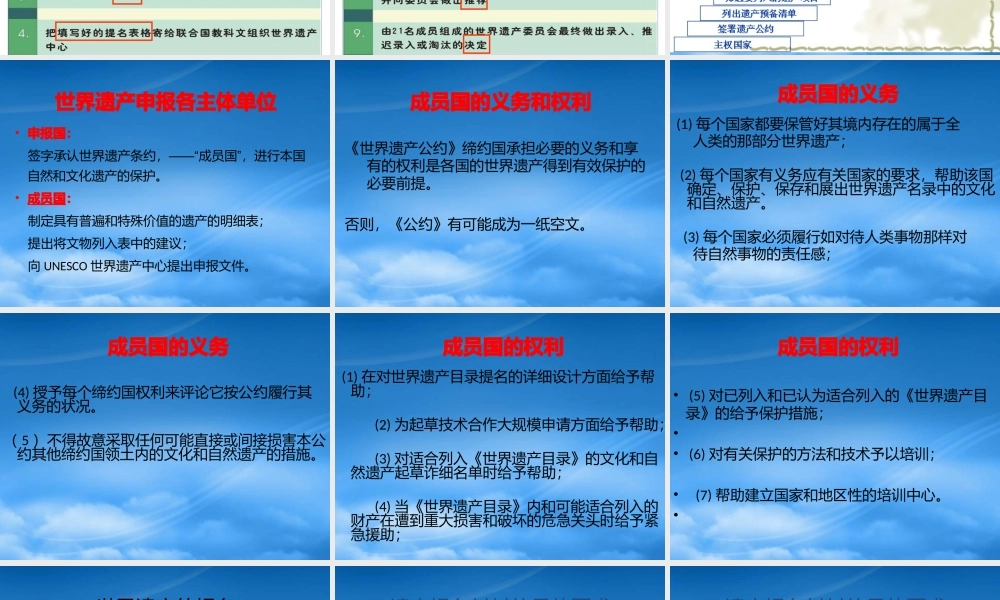 世界遗产申报与评审概述