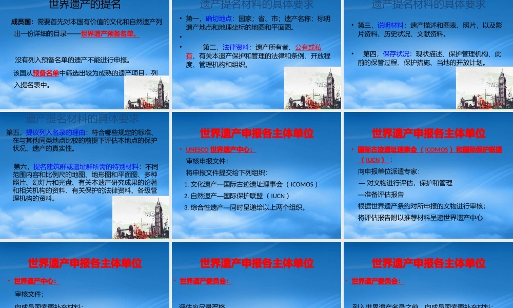 世界遗产申报与评审概述