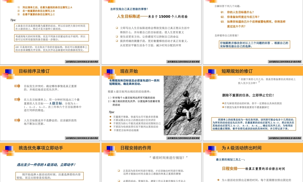 【时间管理-精选讲议】=如何掌控自己的时间和生活【T04