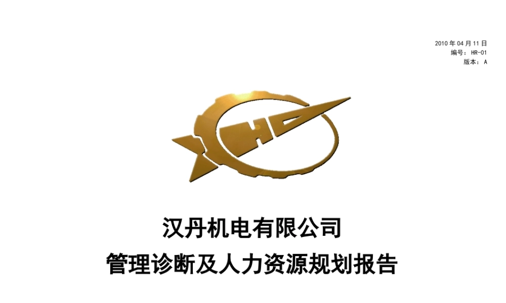 【实例】某公司人力资源诊断及规划报告