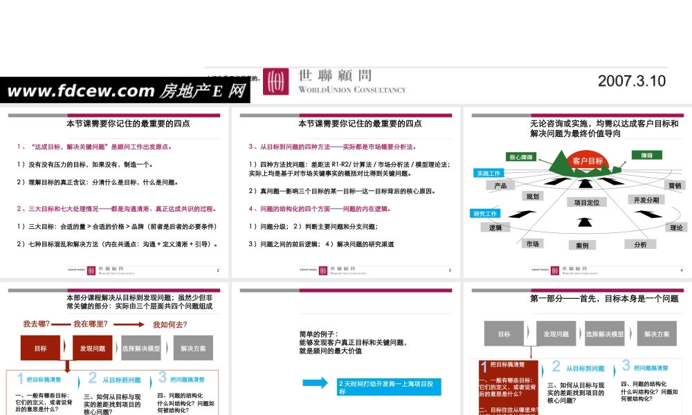 【世联培训】客户目标分析与问题结构化