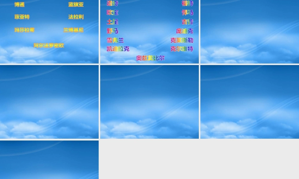 世界知名汽车博览PPT