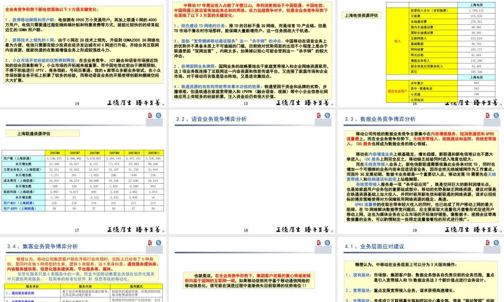 【通信行业--上海移动-全业务形势下竞争格局及应对策略分析】