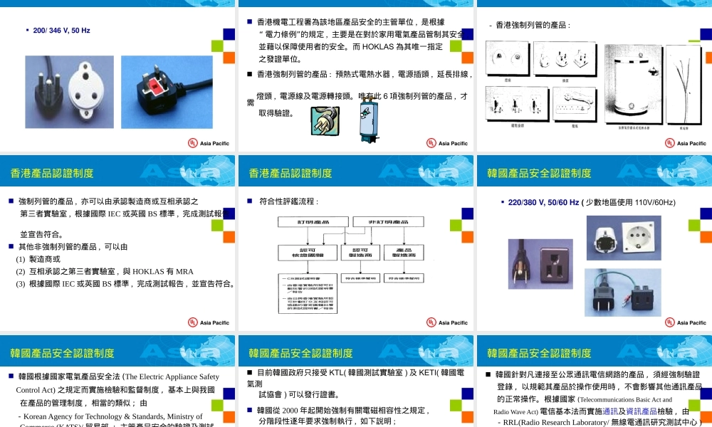 世界主要国家产品安全法及验证要求介绍