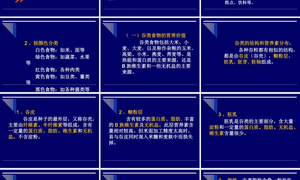 《营养师资料》各类食物的营养价值