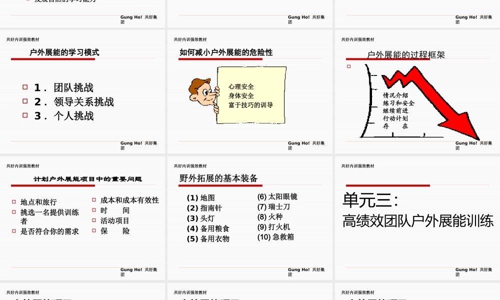 【团队培训】有效的户外展能训练