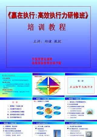 《赢在执行高效执行力研修班》培训教程