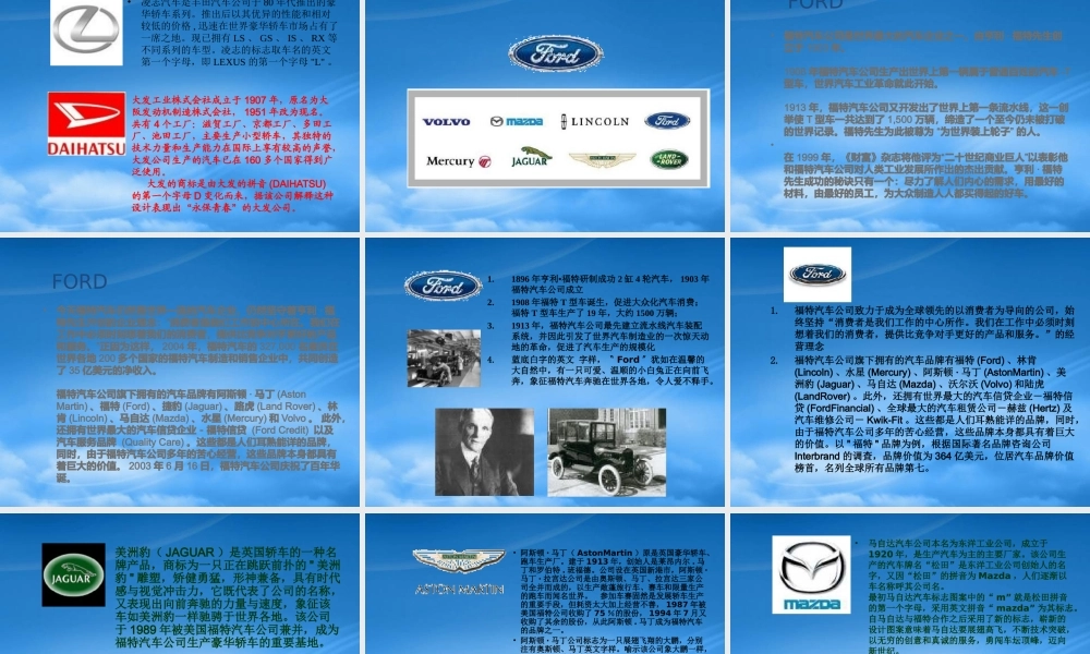 世界主要汽车集团及品牌介绍(ppt 64页)
