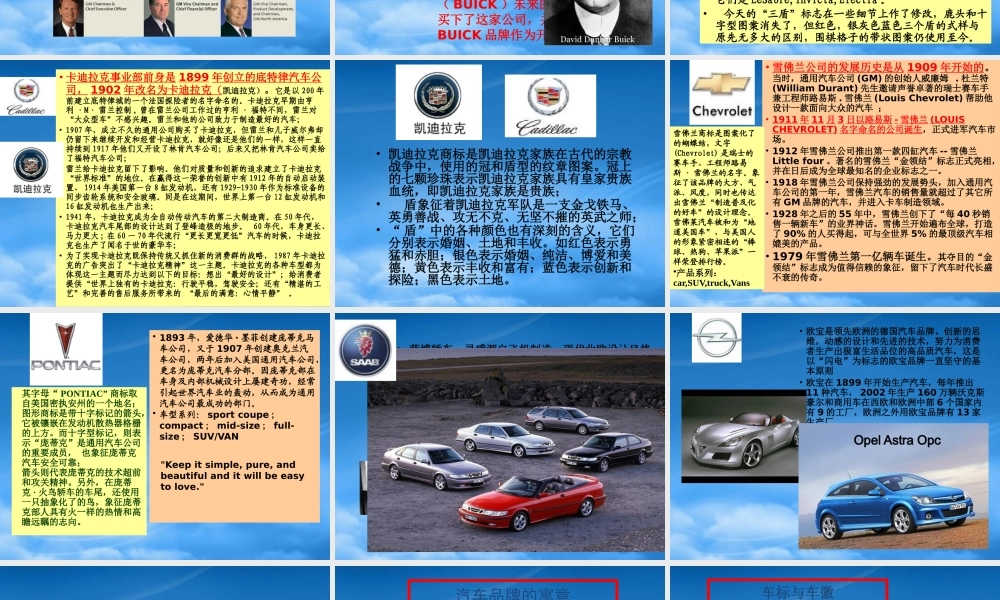 世界主要汽车集团及品牌介绍(PPT 95页)