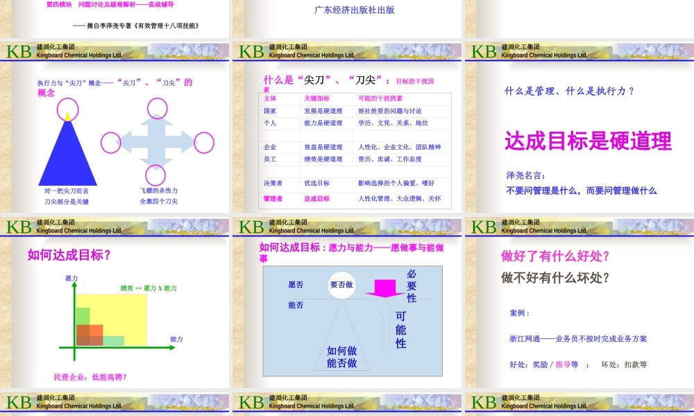 《有效管理十八项技能之企业执行力》——建滔