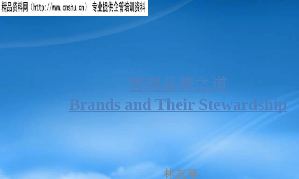 世界著名广告策划公司——品牌管理之道