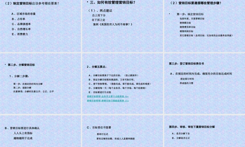 《有效营销目标制定及管理实务》