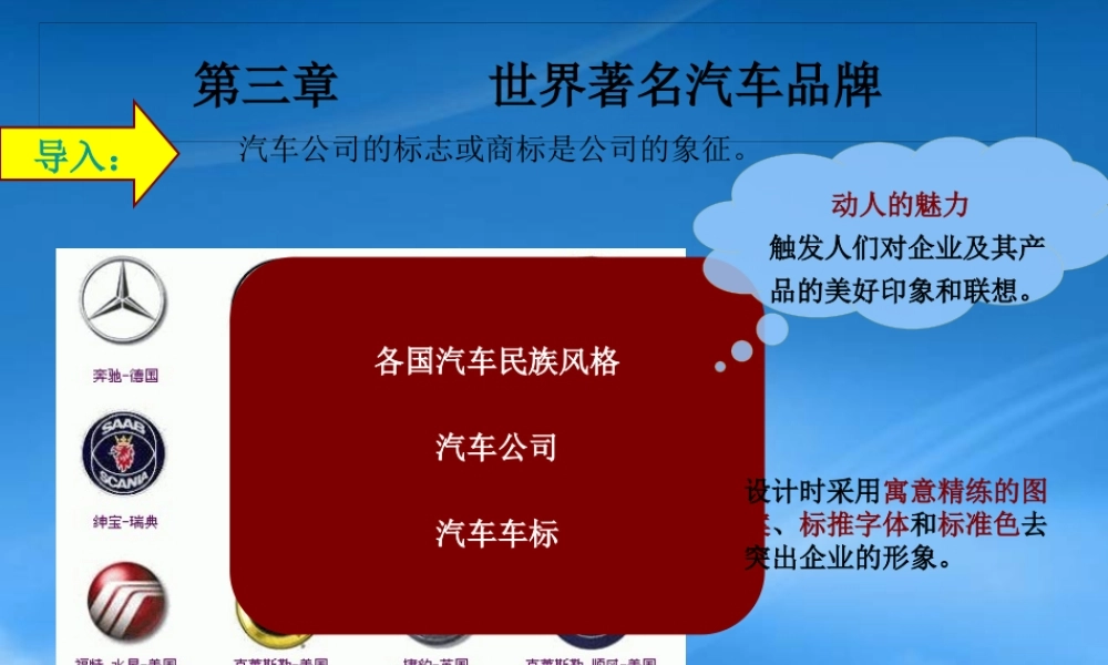 世界著名汽车品牌讲义