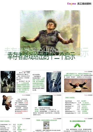 世界著名生存游戏启示录(团队建设)