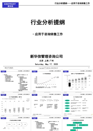 【新华信】行业分析提纲-应用于咨询销售工作