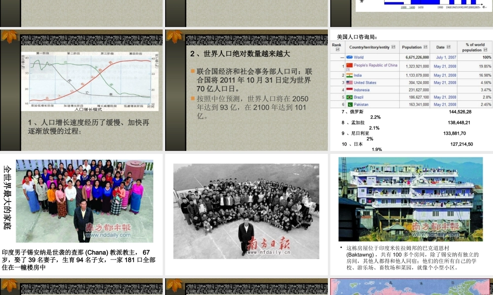 世界资源状况与全球经济可持续发展讲义