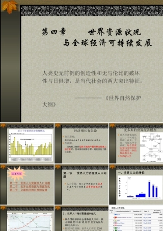 世界资源状况与全球经济可持续发展讲义