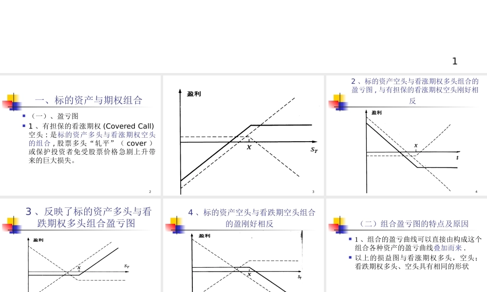【衍生工具课件】9、期权交易策略