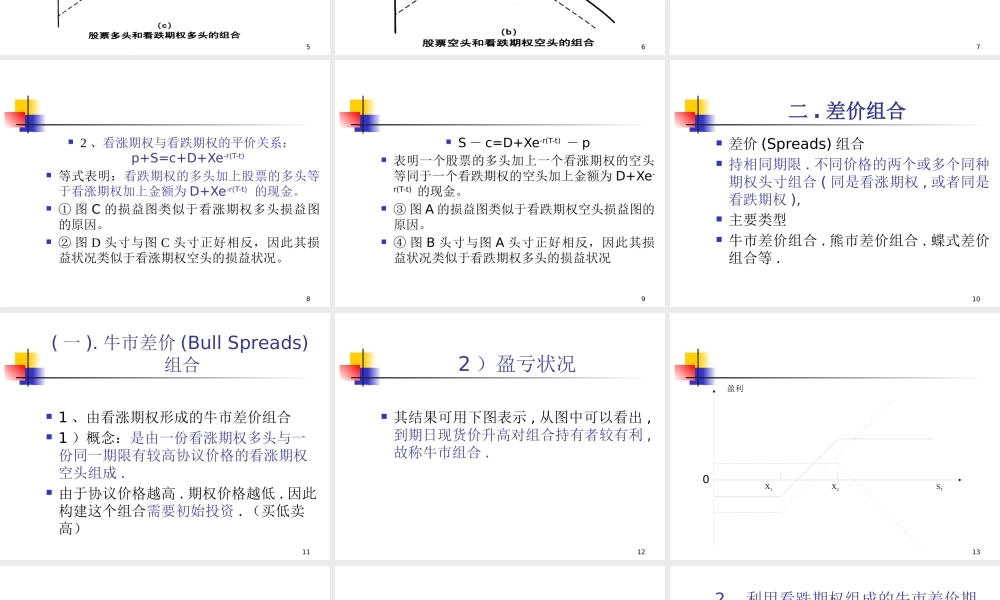 【衍生工具课件】9、期权交易策略