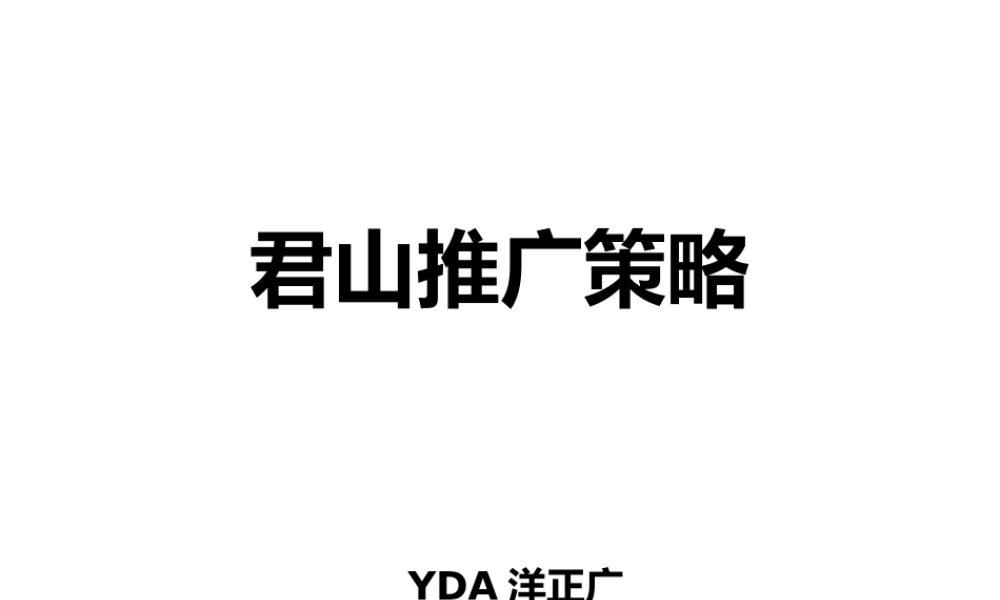 【洋正】君山推广策略