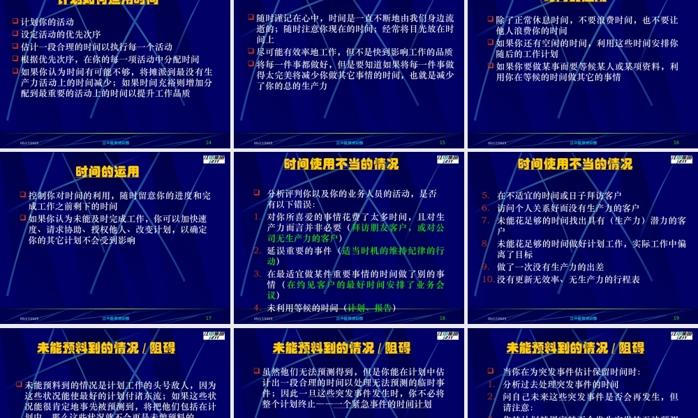 【药业连锁-医贸培训部-时间管理】