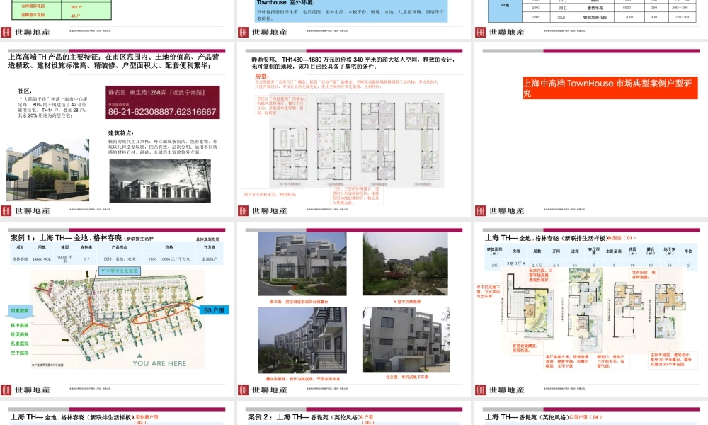 世联_TownHouse产品户型专题报告