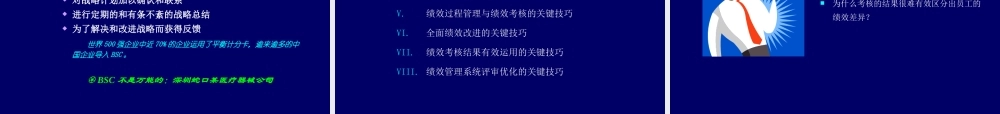 《战略性绩效管理的成功关键》