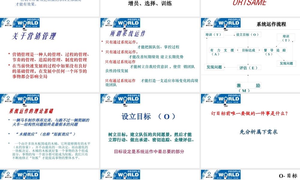 【营销管理的系统运作】