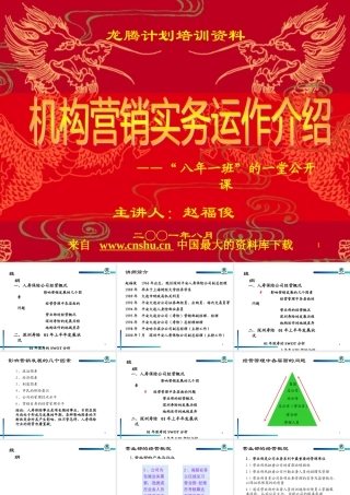 【营销管理—机构营销实务运作】