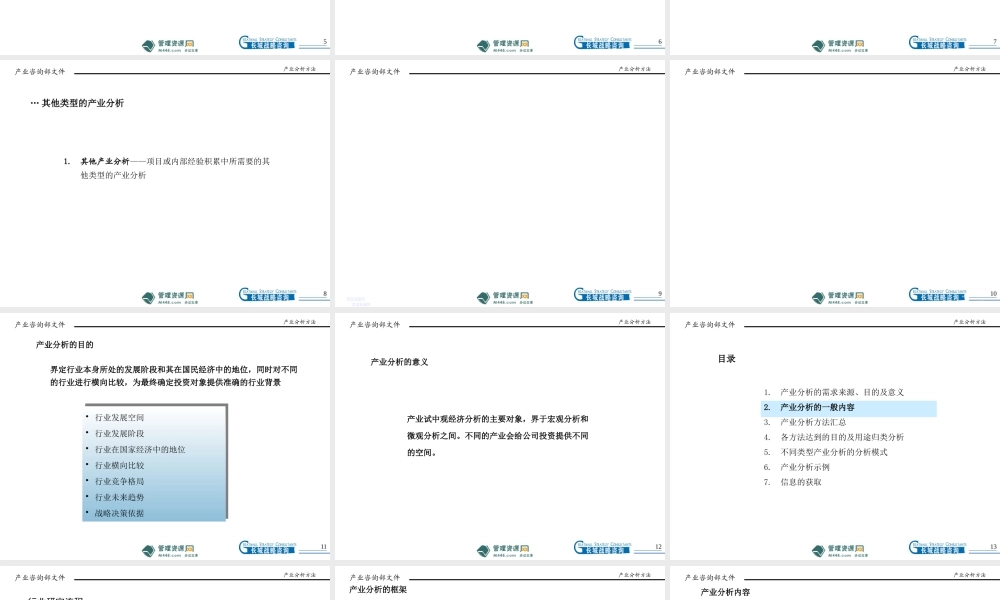 《长城战略咨询公司产业分析方法培训课程PPT》
