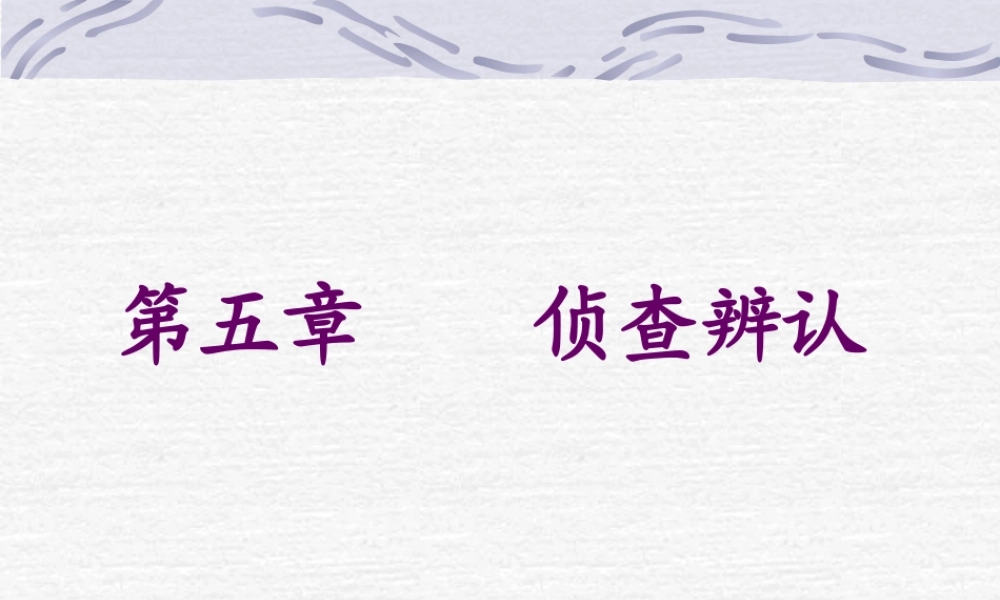 《侦查策略》第五章侦查辨认