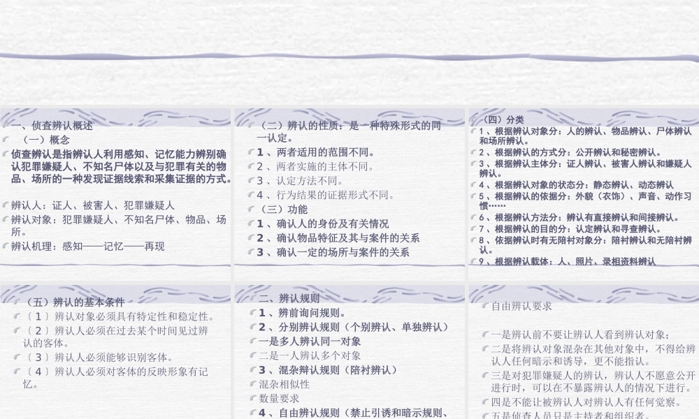 《侦查策略》第五章侦查辨认