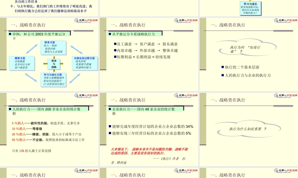 【执行能力-精选讲议】=华为企业内部执行能力讲议【P09