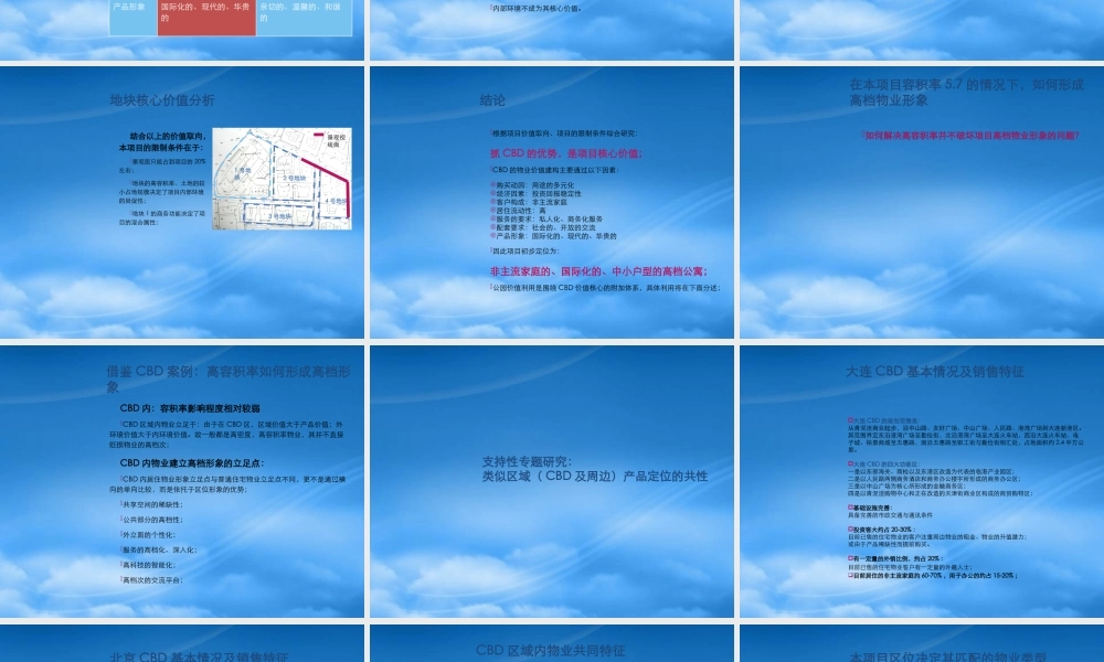 世联-_东特大连市中心劳动公园项目整体定位