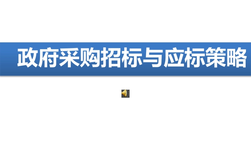 《政府采购招标与应标策略》