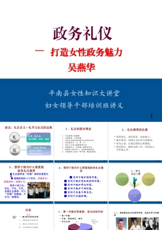 《政务礼仪》XXXX妇女领导培训班__吴燕华XXXX年4月28