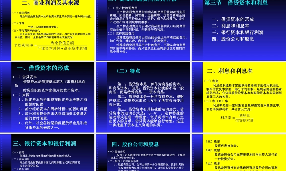 《政治经济学》第六章：资本和剩余价值的具体形式