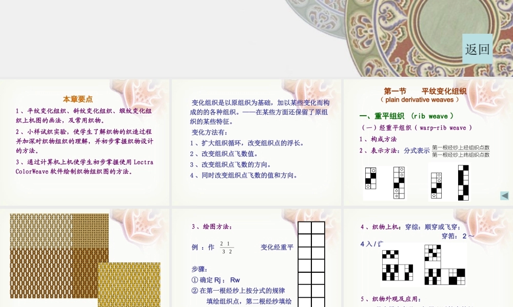 《织物组织与分析》第三章变化组织