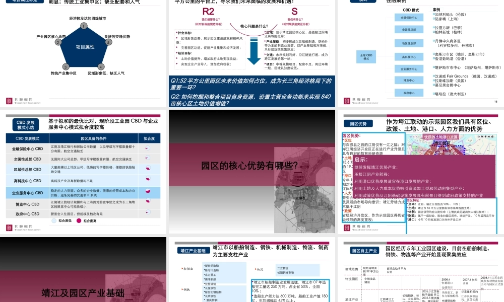 世联_江苏江阴靖江工业园区_两大产业聚集区整体定位及发展战略_110PPT