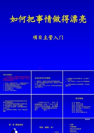 〖项目管理〗项目主管入门－如何把事情做漂亮