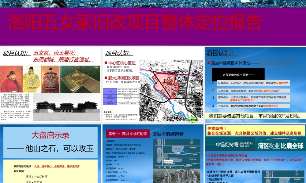 世联_洛阳五女冢旧改高端大盘项目整体定位
