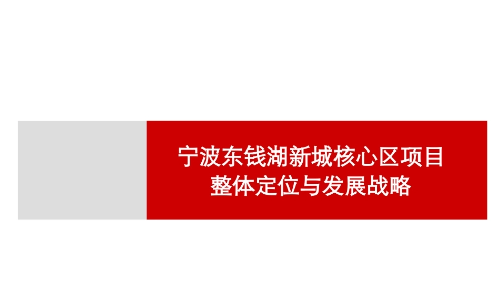 世联_宁波东钱湖新城核心区项目整体定位与发展战略_234PPT