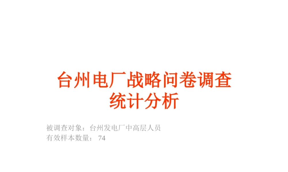 ××电厂战略问卷调查统计分析(68