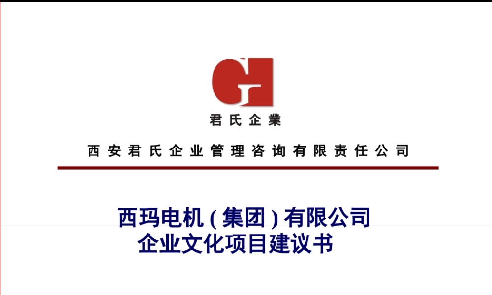 ××电机（集团）有限公司企业文化项目建议书（PPT 70页）