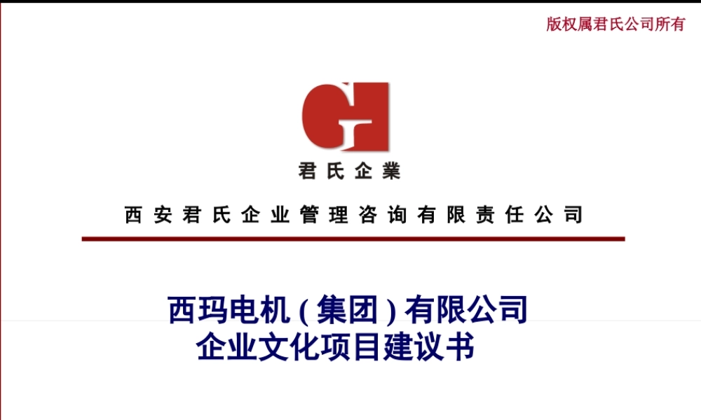 ××电机（集团）有限公司企业文化项目建议书（君氏咨询）