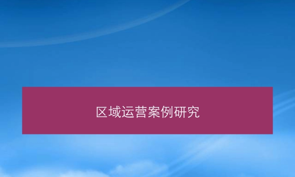 世联_区域运营案例研究_26PPT