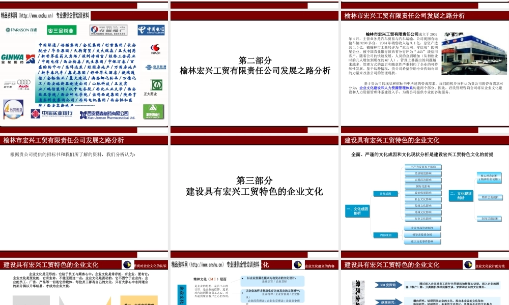 ××工贸有限公司企业文化及人力资源体系咨询项目建议书（PPT71页）
