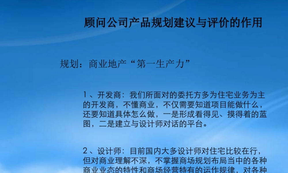 世联_山东东营胶州路商业项目产品规划建议报告