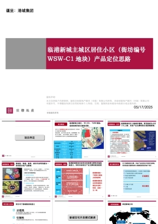 世联_上海临港新城主城区居住小区WSW-C1地块产品定位思