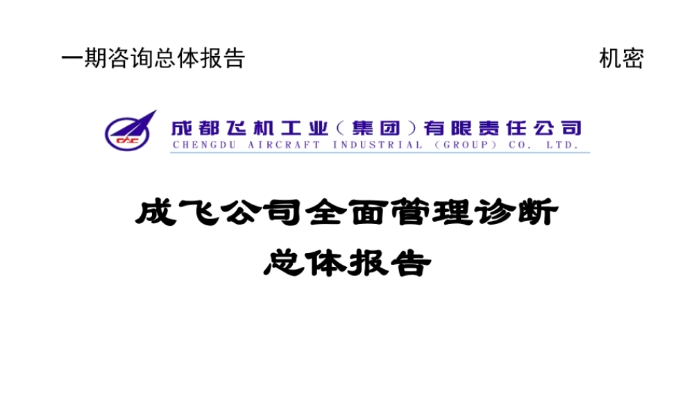 ××公司全面管理诊断总体报告（PPT 229页）